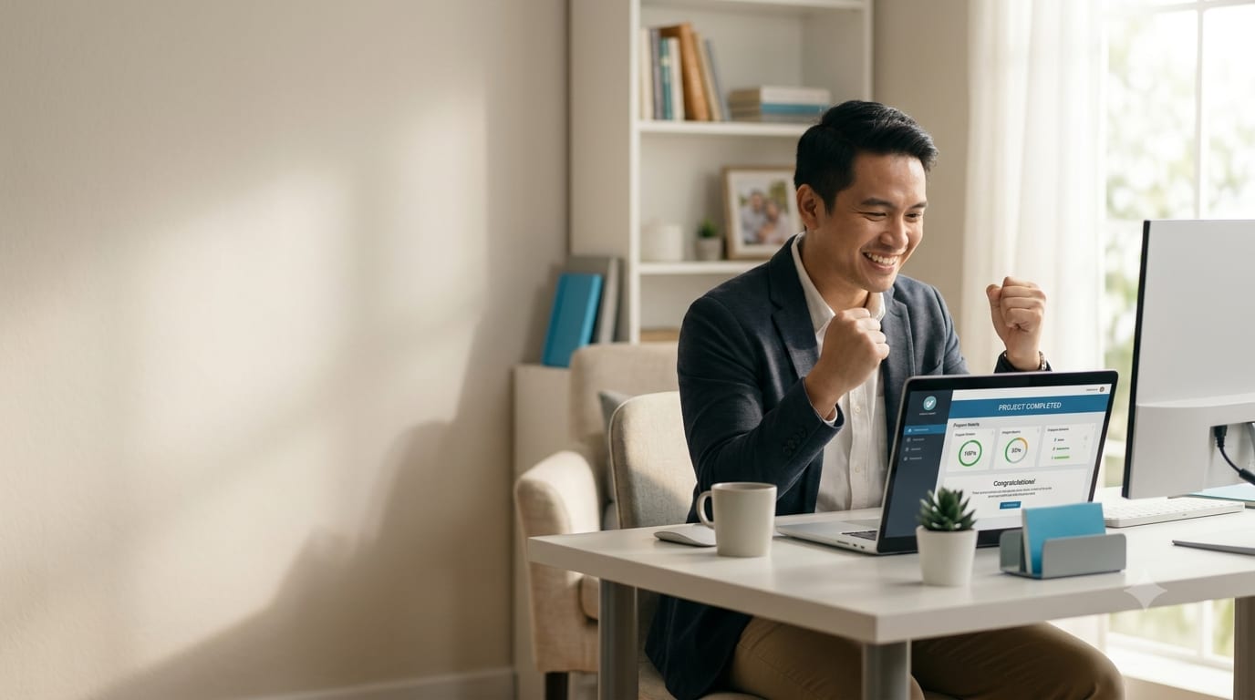 A Remote Workmate specialist focused at their desk